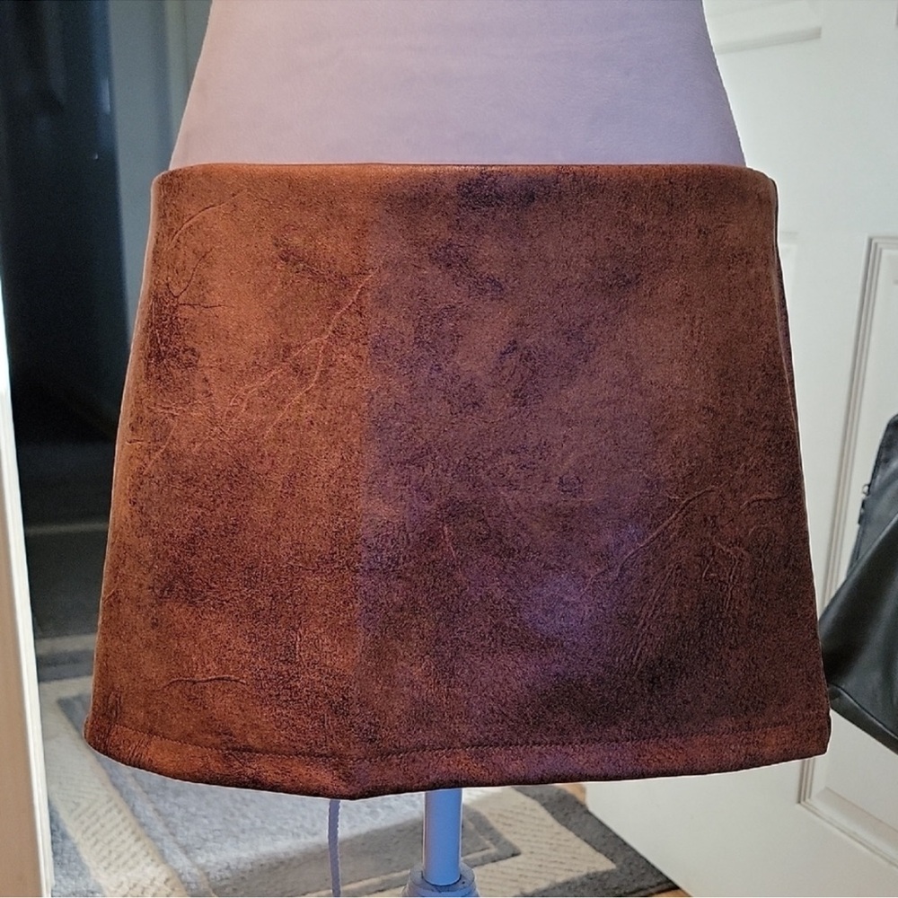 Brown Faux Leather Mini Skirt